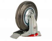 Большегрузное колесо обрезиненное euro-lift поворотное, с тормозом, г/п 150кг (160*40,0 мм)